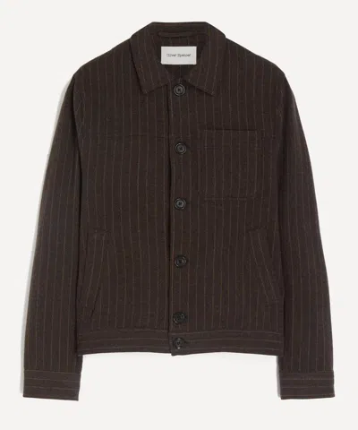 Oliver Spencer Mens Buffalo Trucker Jacket In Brown