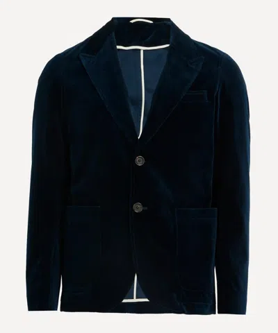 Oliver Spencer Mens Mansfield Sapphire Blue Velvet Jacket