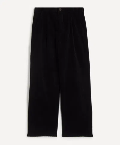 Oliver Spencer Mens Orsman Midnight Corduroy Wide-leg Trousers In Black