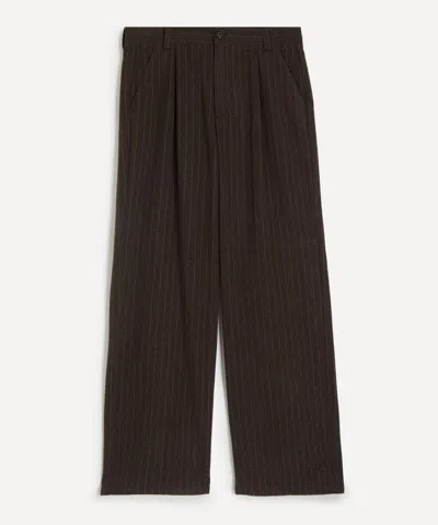 Oliver Spencer Mens Orsman Taplin Brown Wide-leg Trousers