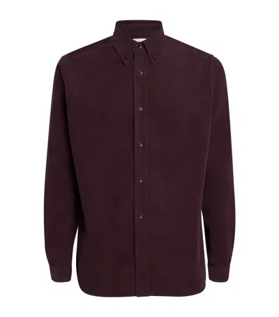 Oliver Spencer Mersey Corduroy Shirt In Purple