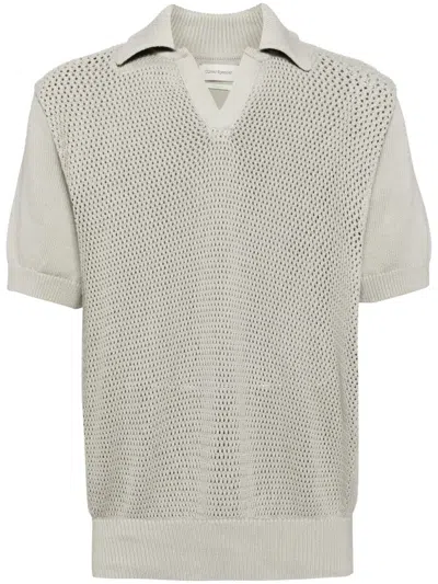 Oliver Spencer Oli Organic Cotton Polo Shirt In Grey
