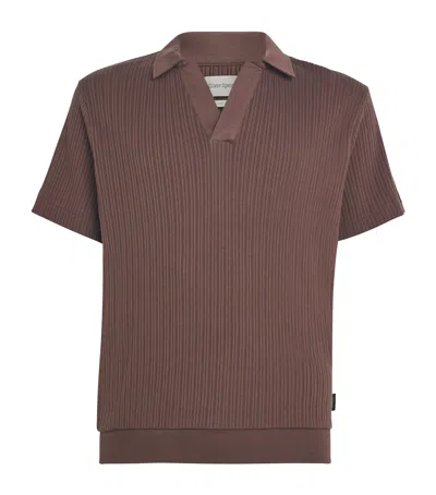 Oliver Spencer Organic Cotton Polo Shirt In Brown