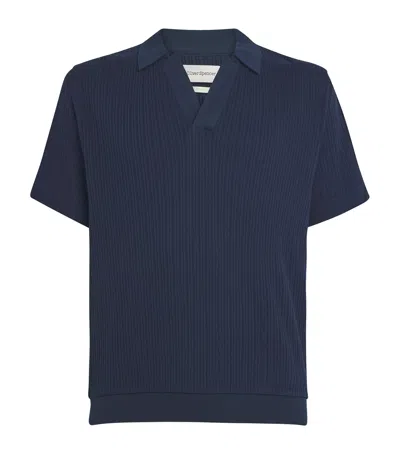 Oliver Spencer Organic Cotton Polo Shirt In Blue