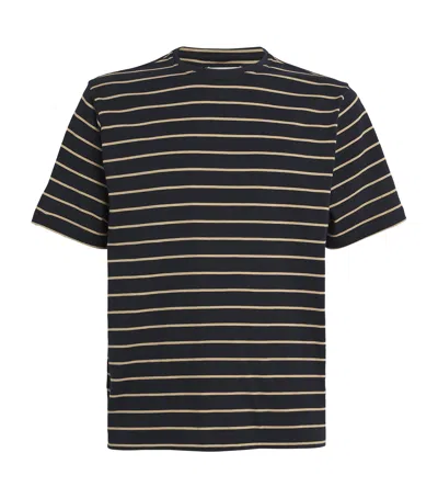 Oliver Spencer Organic Cotton Stripe Box T-shirt In Navy