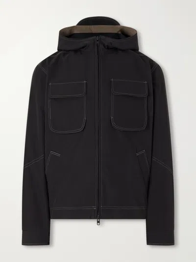 Oliver Spencer Saltash Cotton-blend Gabardine Hooded Jacket In Black