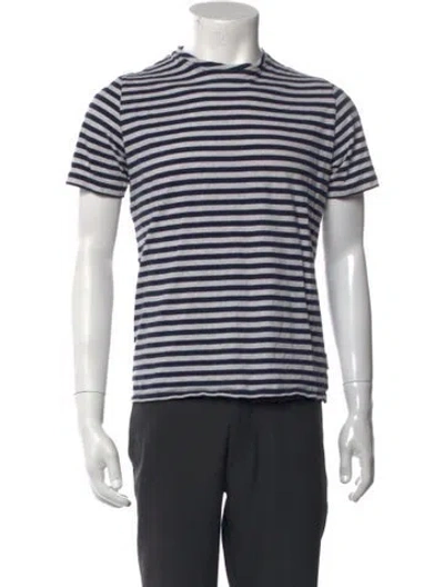 Pre-owned Oliver Spencer Striped Crew Neck T-shirt In Blue