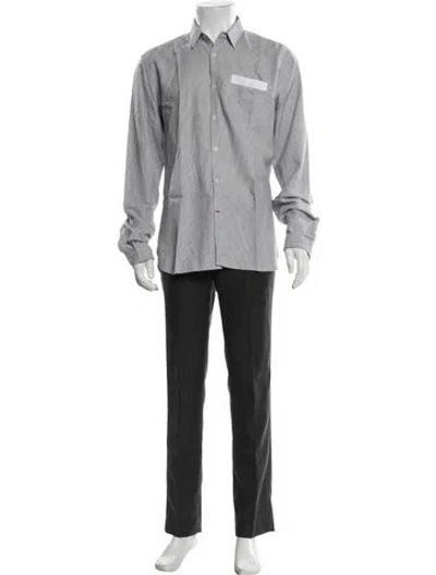 Pre-owned Oliver Spencer Striped Long Sleeve Dress Shirt In Grey