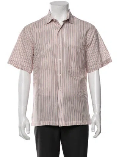Pre-owned Oliver Spencer Striped Short Sleeve Shirt In Pink