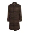 Oliver Spencer Grandpa Belted Checked Wool-felt Coat In Brown