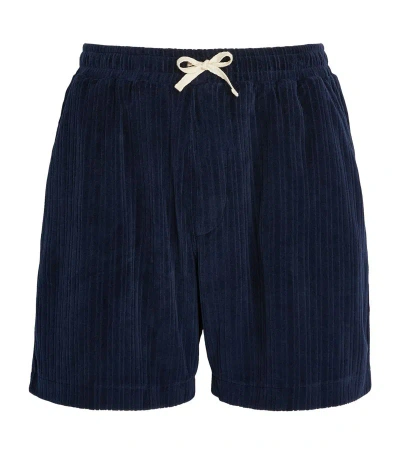 Oliver Spencer Terry Towelling Weston Shorts In Blue