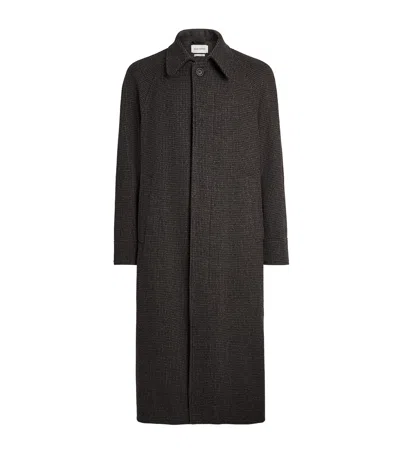 Oliver Spencer Lothian Houndstooth Tweed Coat In Brown