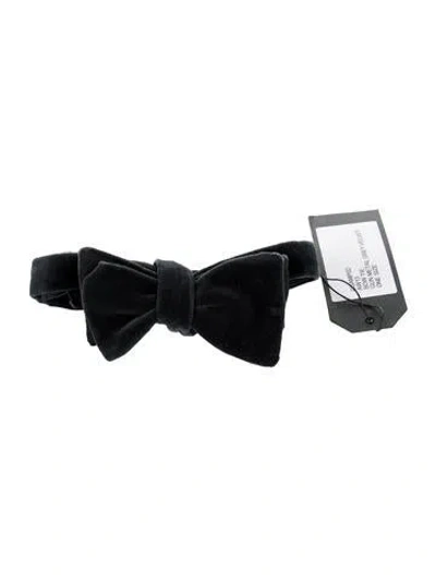 Pre-owned Oliver Spencer Velvet Bow Tie In Black