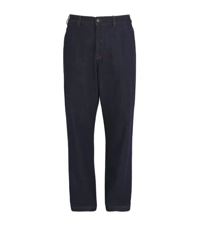 Oliver Spencer Westall Denim Utility Trousers In Blue