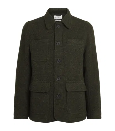 Oliver Spencer Wool Addington Overshirt In Black