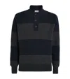Oliver Spencer Paxton Striped-intarsia Wool Jumper In Blue