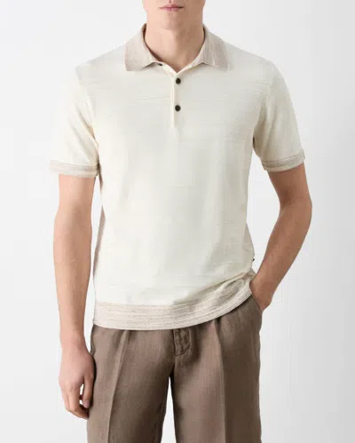 Oliver Sweeney Bassett Mens Knitted Polo Shirt In White