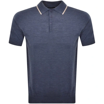 Oliver Sweeney Covehite Knit Polo T Shirt Navy In Blue