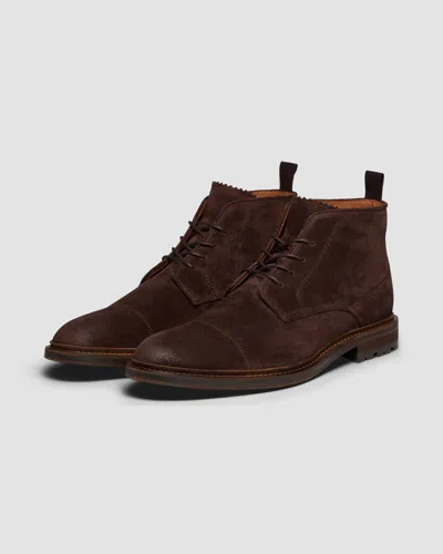 Oliver Sweeney Drave Mens Hand-burnished Suede Chukka Boots In Chocolate