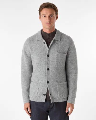 Oliver Sweeney Heywood Mens Alpaca Wool Blend Knitted Overshirt In Gray