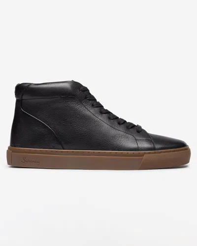 Oliver Sweeney Laxey Mens Soft-milled Calf Leather Hi-tops In Black