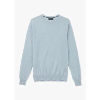 Oliver Sweeney Mens Camber Merino Wool Jumper In Light Blue