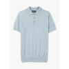 OLIVER SWEENEY MENS COVEHITHE MERINO WOOL KNITTED POLO SHIRT IN BLUE