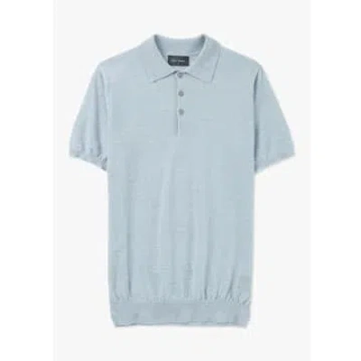 Oliver Sweeney Mens Covehithe Merino Wool Knitted Polo Shirt In Blue