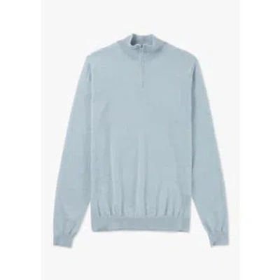 Oliver Sweeney Mens Curragh Quarter Zip Sweatshirt In Light Blue