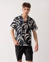 Oliver Sweeney Ravenshead Mens Leaf Print Short Sleeved Shirt In Black