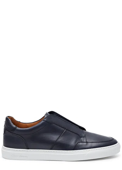 Oliver Sweeney Rende Panelled Leather Sneakers In Navy