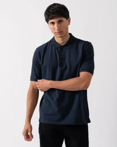 Oliver Sweeney Tralee Mens Pique Cotton Polo Shirt In Blue