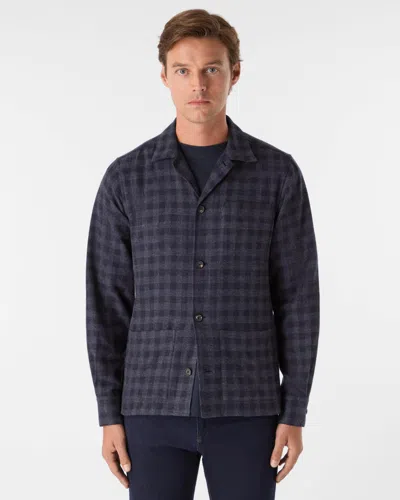 Oliver Sweeney Tramore Mens Brushed Cotton Overshirt In Blue