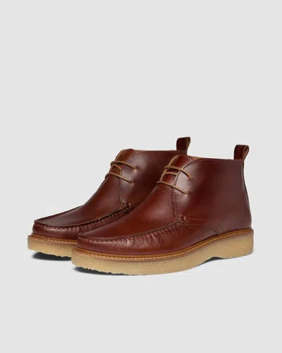 Oliver Sweeney Xixona Mens Leather Moccasin Boots In Dark Tan/gum