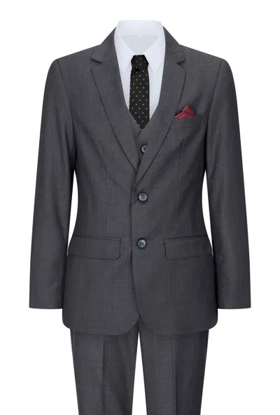Oliver Tweed Kids' Boys 3 Piece Charcoal Grey Classic Retro Suit In Gray