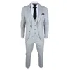 Oliver Tweed Infinity Leather Men's Grey Checked 3 Piece Suit Tailored Fit