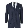 Oliver Tweed Infinity Leather Men's Navy Blue Wool Blend Tweed Formal Blazer