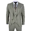 Oliver Tweed Infinity Leather Men's Sage Tailor Fit3 Piece Linen Summer Wedding Suit