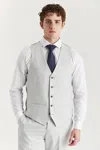 Oliver Tweed Infinity Leather Men's Silver Lightweight Summer Wedding Party Waistcoat