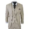 Oliver Tweed Men's 3 Piece Cream Prince Of Wales Check Suit In White