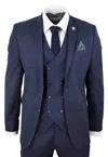 Oliver Tweed Men's 3 Piece Navy Blue Pinstripe Retro Suit In Blue