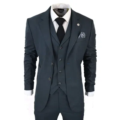 Oliver Tweed Men's 3 Piece Olive Prince Of Wales Check Suit In Green