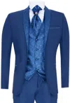 Oliver Tweed Men's 4 Piece Blue Tailored Wedding Suit In Blue