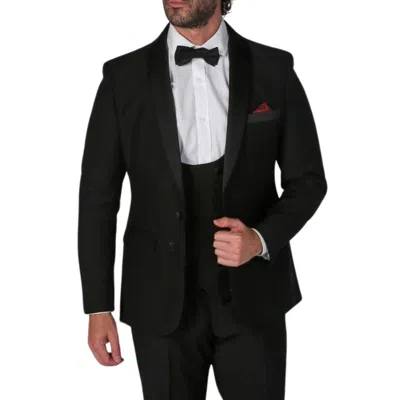 Oliver Tweed Men's Black 3 Piece Tuxedo Suit