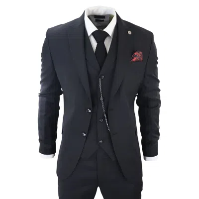 Oliver Tweed Men's Classic 3-piece Plain Black Suit