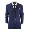 Oliver Tweed Men's Classic 3-piece Plain Navy Suit In Blue