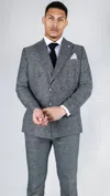 Oliver Tweed Men's Classic Grey Double Breasted 2-piece Suit In Grey