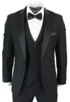 Oliver Tweed Mens Black Tuxedo Blazer Waistcoat Brocade Satin Paisley Formal Dinner Jacket In Black