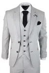Oliver Tweed Mens 3 Piece Light Grey Check Tweed Retro Classic Suit In Grey