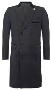 Oliver Tweed Mens 3/4 Grey Long Double Breasted Crombie Overcoat Wool Coat Peaky Blinders In Pink